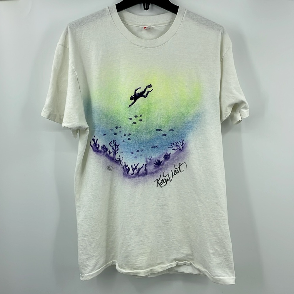 Vintage 70’s 80’s Hanes Key West scuba diver single stitch T Shirt Extra Large